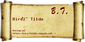 Biró Tilda névjegykártya