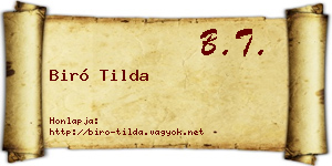 Biró Tilda névjegykártya